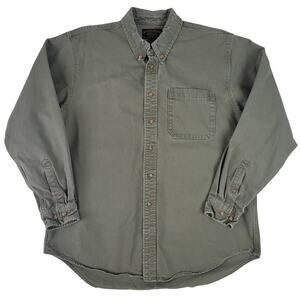 Filson Iron Cloth Oxford Shirt Light Olive Green Men's Sz L